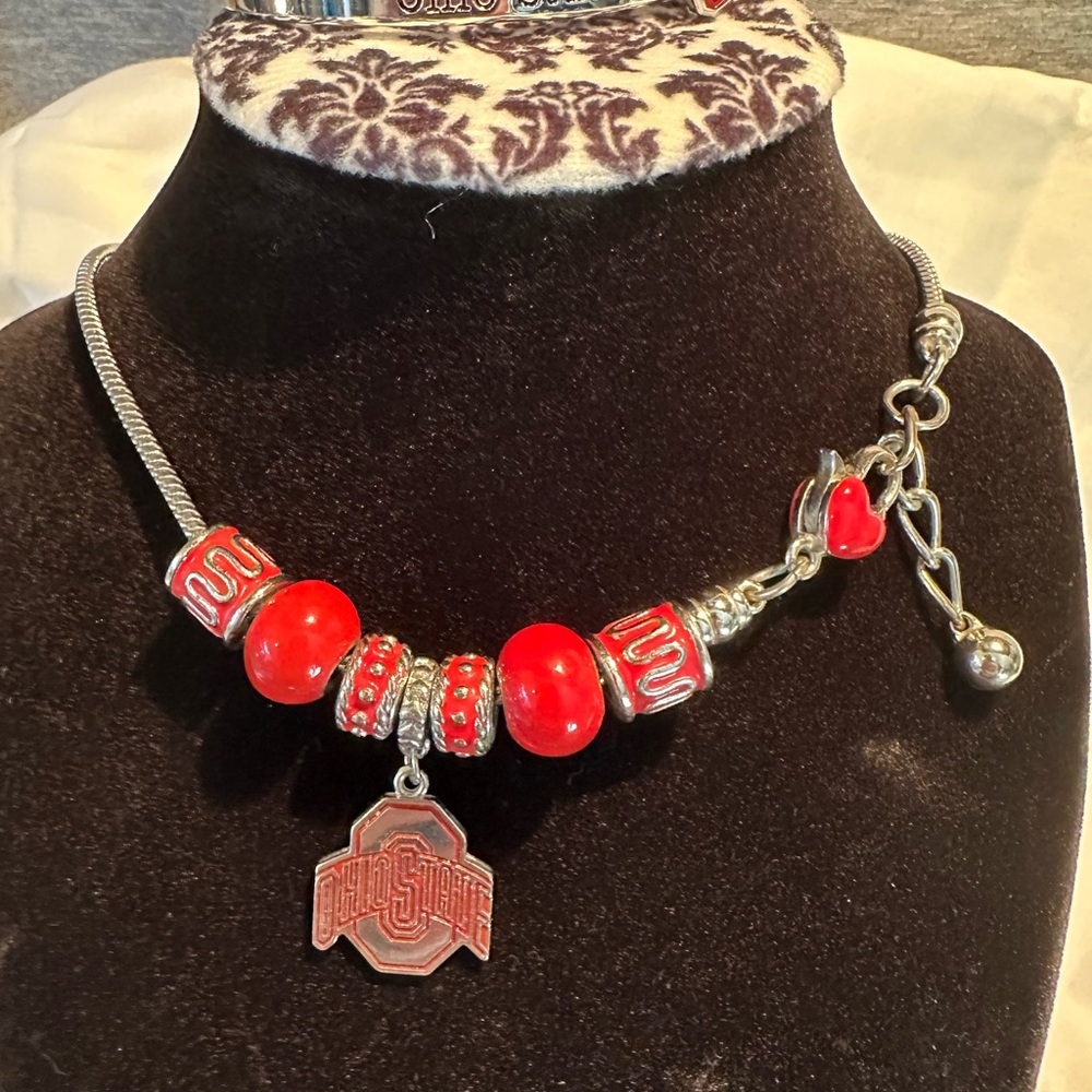 Ohio State Necklace bracelet/ ring set